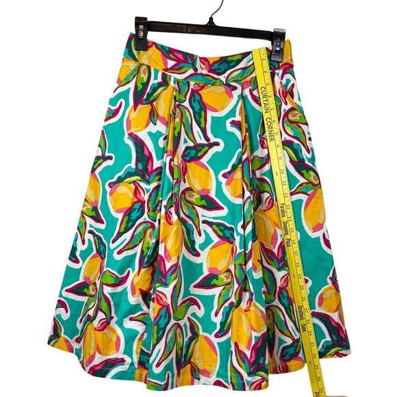 NWT Southern Frock Midi Skirt, Lovely Lemons, Lined Flowy Skirt, Size Medium - Picture 3 of 7